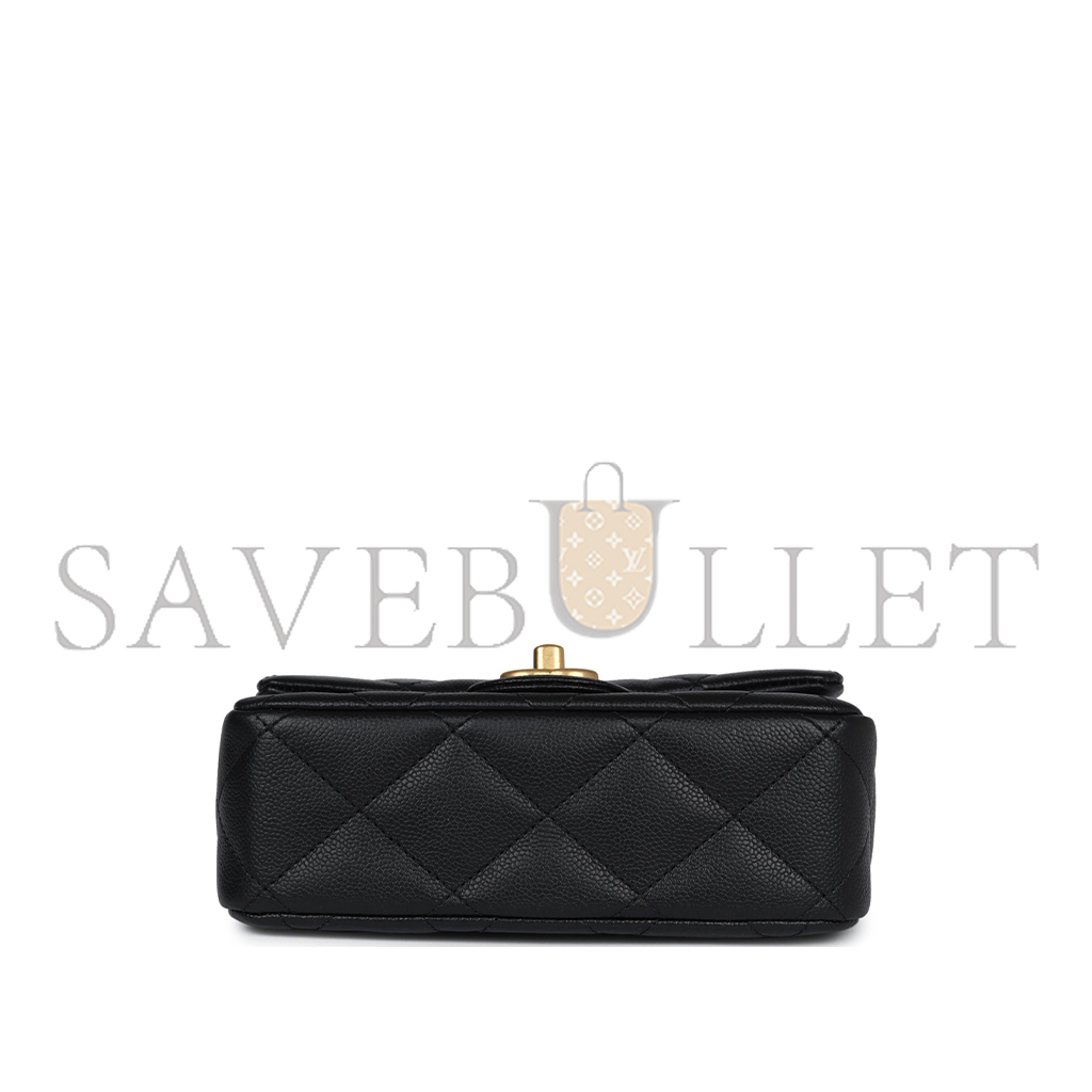 Ch*el master caviar quilted mini sweetheart flap black (20*14*6cm)